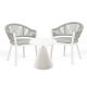 Bahza Round Coffee Table with Sofia Rope Dining Chair - 3 Piece Set