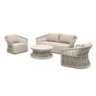 Roma 4 Piece Rope Outdoor Lounge Set with Round Coffee Table