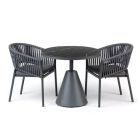 Bahza Round Table with Paslow Rope Dining Chair - 3 Piece Set