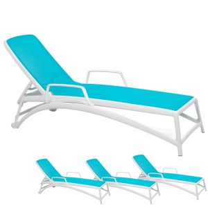 Nardi Atlantico Sun Loungers with Arm Rest (set of 4)