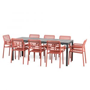 Nardi Doga 9 Piece Dining Setting With Rio 140cm Extendable Table