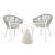 Bahza Round Coffee Table with Sofia Rope Dining Chair - 3 Piece Set