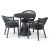 Bahza Round Table with Sofia Rope Dining Chair - 4 Piece Set